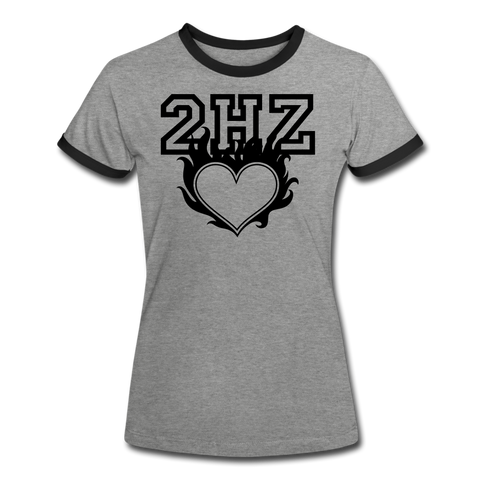 Baseballshirt Love2HZ - Grau meliert/Schwarz